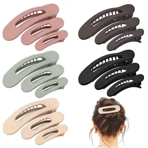 15 PCS Flat Hair Clips, 5 Colors Flat Claw Clips 3 Sizes Hair Claws for Women Girls Thin Hair