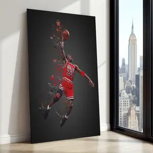 M.Jordans Dunking Poster  Sports Decor for Man Cave Gift, Office Decor