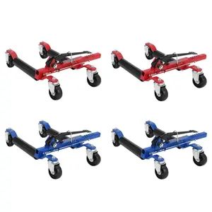 2 Pack Car Wheel Dolly Jack, 1500 LBS Heavy Duty Mechanical Wheel Dolly with Steel Twin Rollers & Foot Pedal for Tire Auto Repair, Vehicle Moving, Garage Tools，4”Casters Tire Dolly Set