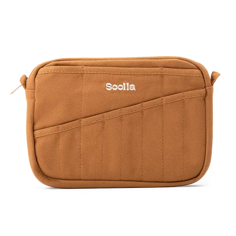 Soolla® Studio Pouch, Cinnamon – 20-Pocket A5 Stationery & Art Tool Organizer with YKK Zipper