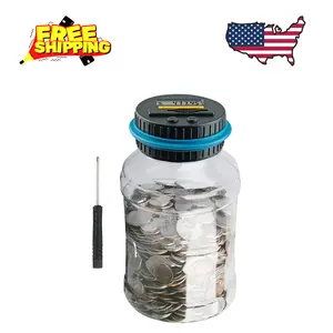 Large Piggy Banks for Adults, Digital Counting Money Jar, 1.8L