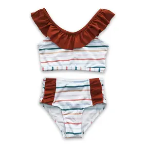 Stripe print Summer Kids Swimwear