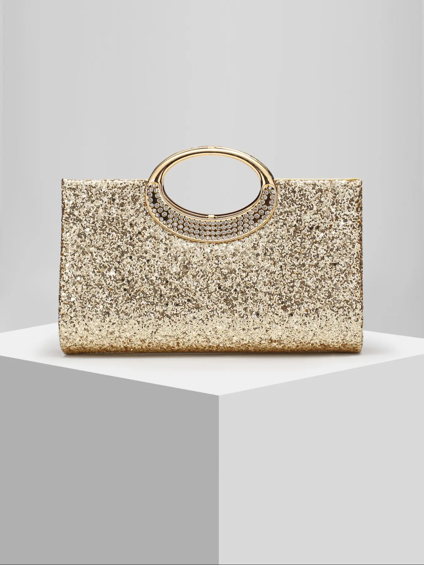 Women's Elegant Glitter Evening Bag, Exquisite Metal Decorated Handle Bag, Trendy All-match & Exquisite Bag for Party Decoration Elegant Clutch