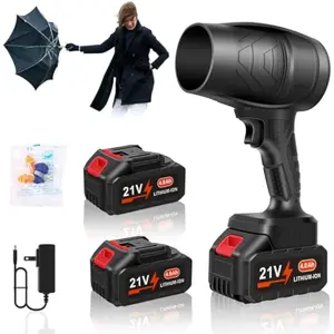 Leaf Blower Cordless, Powerful Handheld Electric Blower with 1×21V Batteries, Lightweight Leaf Blower for Lawn Care, Patio, Leaves, Snow & Dust Removal (Leaf Blower Cordless)