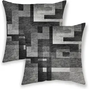 BETGINY Black White Grey Pillow Covers 16x16, Abstract Art Outdoor Decorative Throw Pillows for Couch, Modern Geometry Decor Cushion Cover 2 Pcs Soft Farmhouse Square Pillowcase for Bed Car Safa