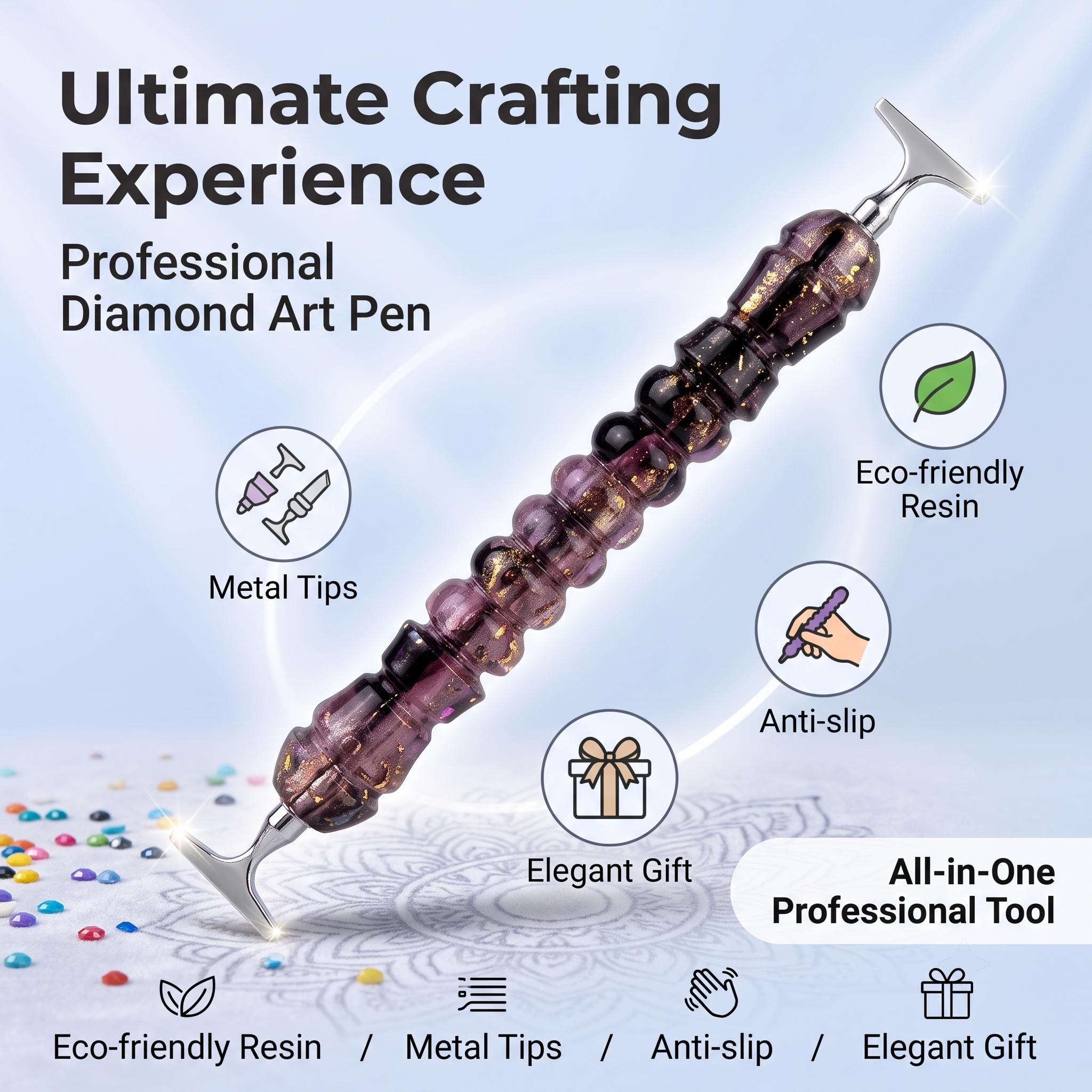 Premium Diamond Painting Drill Pen - Durable Epoxy Resin Tool, Essential DIY Art Supplies for Toys & Hobbies Needlework Projects (Fits Round/Square Drills)