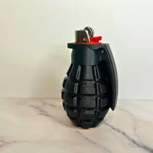 Grenade Shaped Lighter Holder for bic lighters, Bic Lighter Keychain, Smoker accessory, Lighter Leash, Gift for him, Stoner Accessory lighters