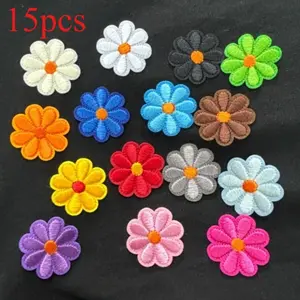 15 Piece DIY Multi-Color Flower Embroidery Patches, Unique Decorative Stitches, Fashionable Home Accessories, Durable Decoration for Beloved Items