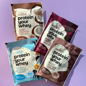 Wellah Grass-Fed Whey Protein Variety Box | Protein Supplement | 20g Protein Per Serving | 20 Servings