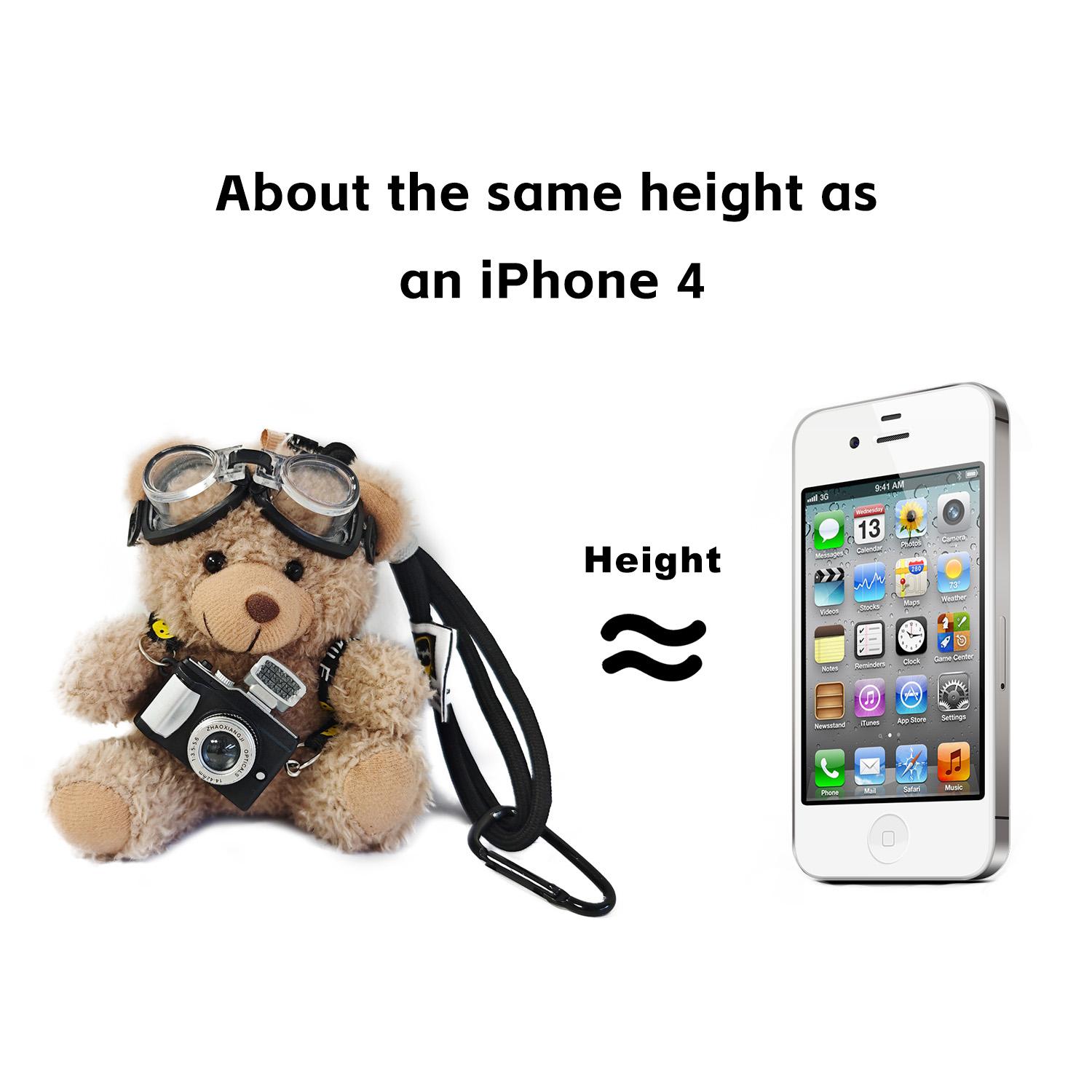 Cute Bear Bag Charms Plush Keychain with Flash Camera &Glass for Handbags Purses Totes Backpacks Adorable &Functional Accessory