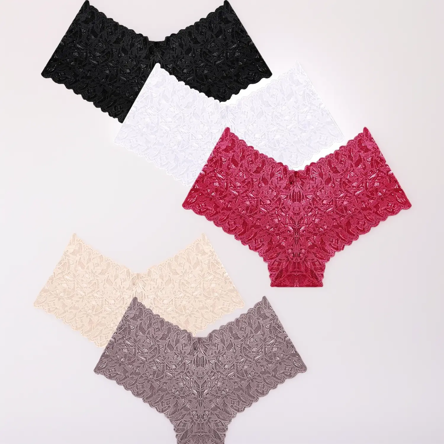 5 Pack-black*1 Wine Red*1 White*1 Silk Nude*1 Khak