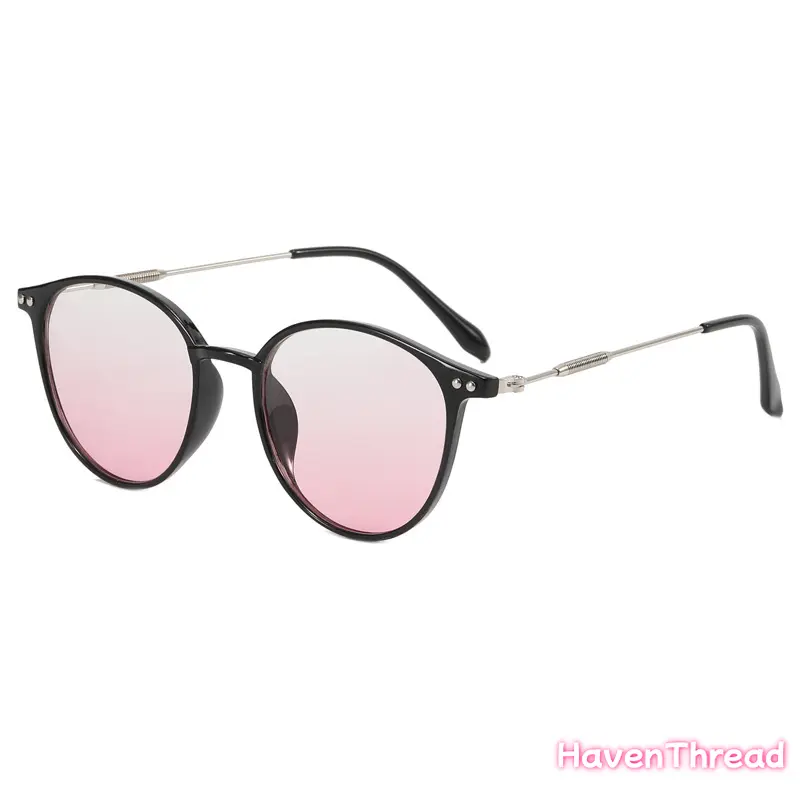 Anti-Blue Light Plain Glasses Ultra-Light Blush Cold Brown Color Korean Anti Radiation Eyeglasses Round Metal Frame, Blue Light Glasses