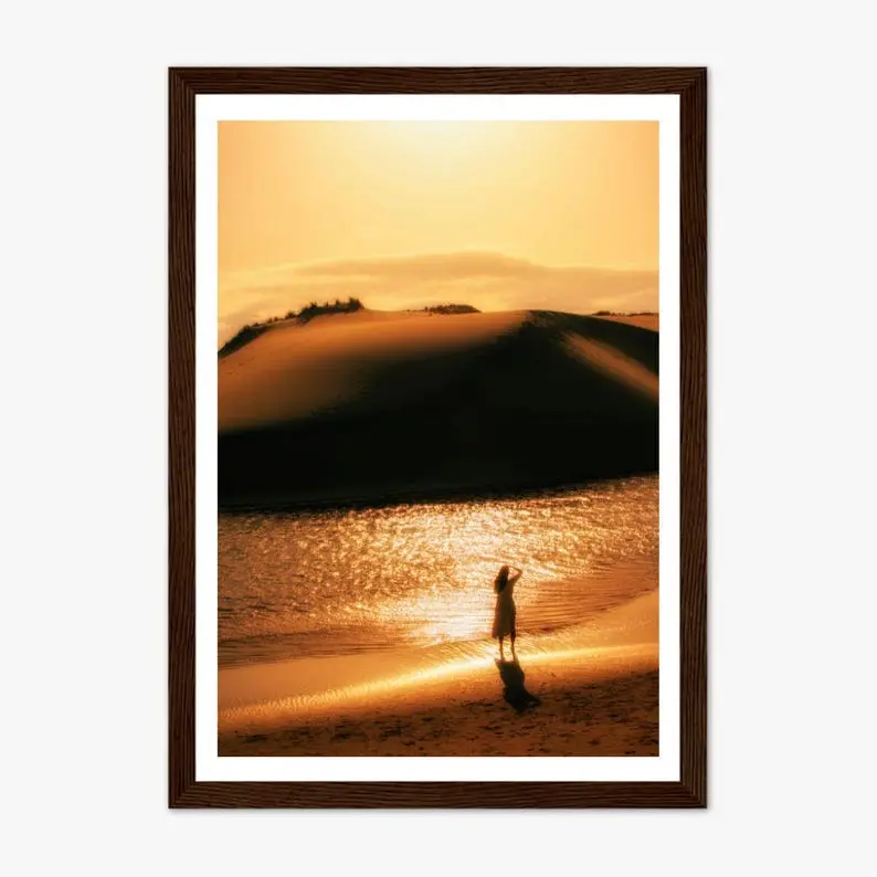 [Sale Up to 60% Off][Free Shipping][No Frame] Desert Sunset Landscape Poster, Golden Hour Silhouette Wall Art, Minimalist Nature Photography Print, Premium Matte Home Decor