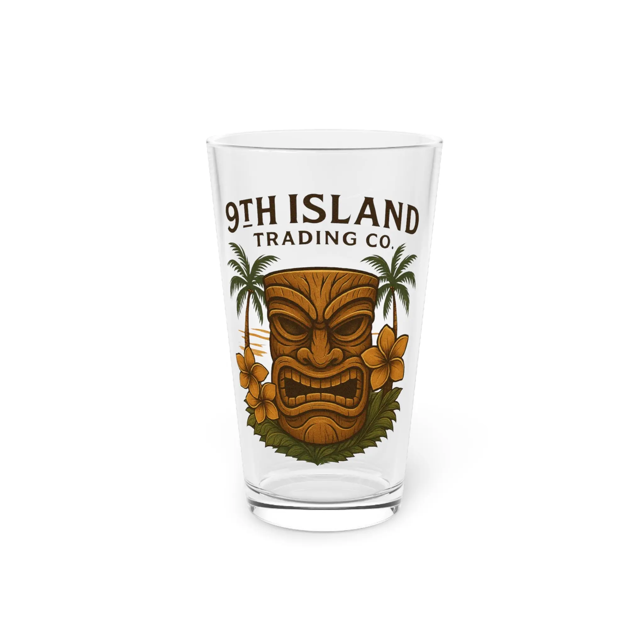 Tiki Plumeria Glass