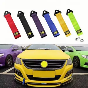 2pcs Universal Car Tow Rope with Rear Bumper Hook, Front Grill Pull Strap, Vehicle Head Decoration Cable, Car Modification Exterior Accessories