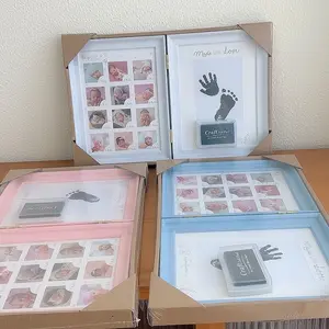 12-Grid Baby Growth Record Frame, Hand and Footprint Keepsake Frame, Perfect Baby Shower Gift for Cherishing Memories