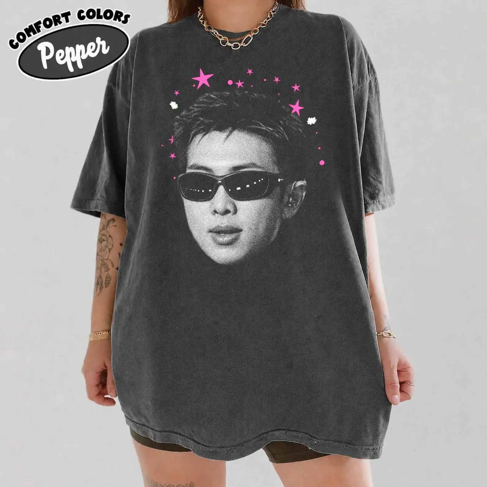Comfort Colors® Portrait RM Graphic Tee: Vintage Style K-Pop Apparel - Namjoon Merch Tee