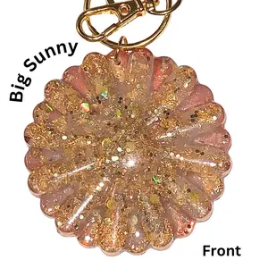 Golden Glitter Backs Collection “Big Sunny” - NFC Keychain - Elevate Your Business with NFC Technology