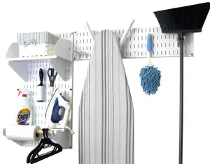 Standard Laundry Room Organizer Kit - White Wall Panels with Accessories