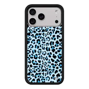 Blue leopard print phone case for iPhone 17/16 Pro Max protective cover