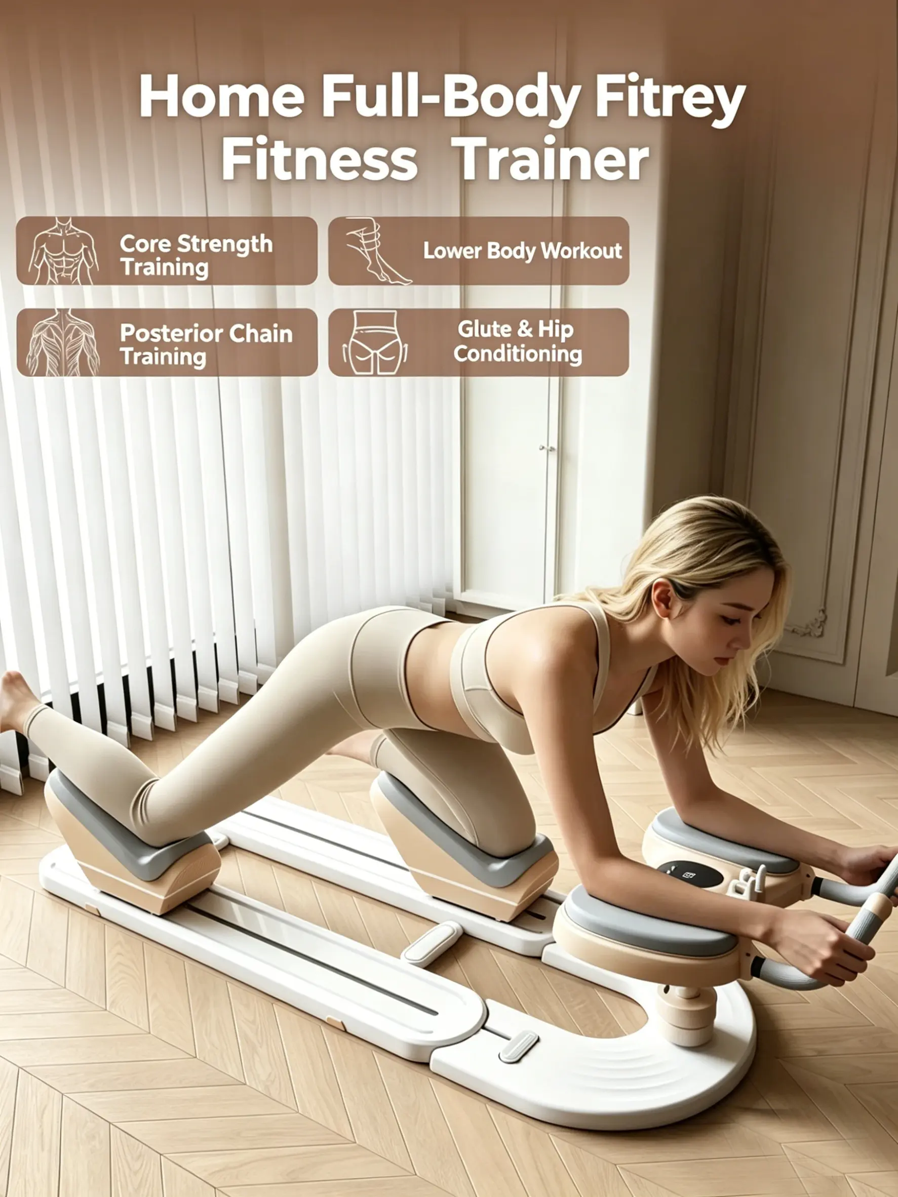 Sliding Core Workout Machine, Low-Impact At Home Gym Equipment for Full Body & Abs Training, Adjustable with LED Counter & Compact Storage Exercise Waist Twist and twister