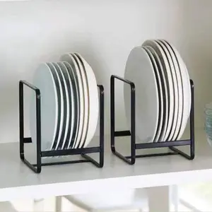PrimPick Plate Holders Organizer, Metal Dish Storage Dying Display Rack for Cabinet, Counter and Cupboard