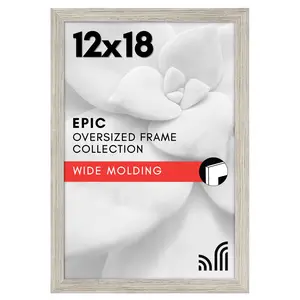 Americanflat 12x18 Poster Frame with Polished Plexiglass - Driftwood Picture Frame with Engineered Wood - Epic Collection - Wide Photo Frame for Wall Display