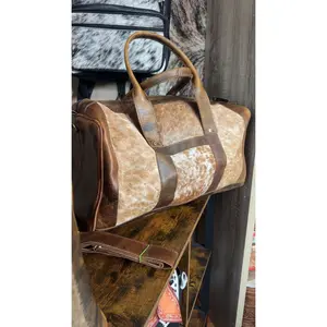 Hair on Hide Carry-On Duffle Bag, Handle-Equipped, Durable, Functional, Sturdy Luggage for Travel, Handle-Equipped Duffle Bags, Durable Duffle Bags