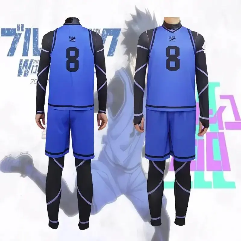 Anime Character Cosplay Costumes for Men - Isagi Football Jersey, Chigiri Sportswear, Meguru Jumpsuit, Kunigami Rensuke Uniform | Menswear for Anime Fans (Toys & Hobbies DIY Specialty Supplies)