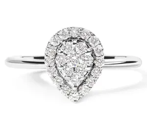 Haus of Brilliance 0.40 cttw Lab-Grown DiamondHalo Ring, 10K