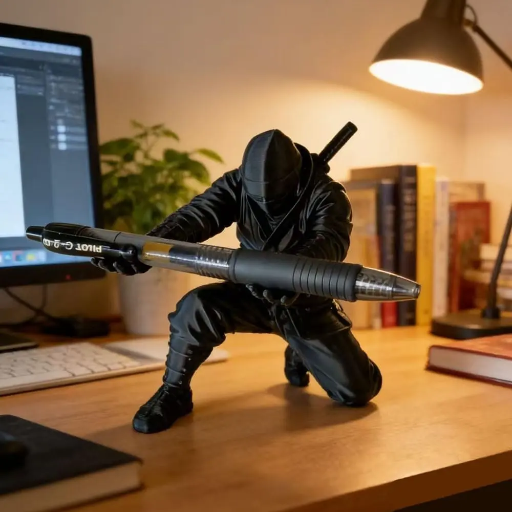 Ninja Pen Holder for Desk, Black Ninja Decor Pen Stand Pencil Holder Desk Accessories for Office Home Classroom Ninja Pen Holder for Desk, Black Ninja Decor Pen Stand Pencil Holder Desk Accessories for Office Home Classroom