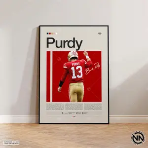 Brock Purdy Poster,  Sports Poster, Fans, Football Poster,  Sports Bedroom Posters