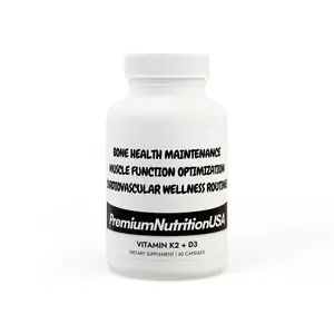 Vitamin K2 + D3 Supplement - 60 Capsules for Enhanced Bone Health and Athletic Performance vitamin  k 2