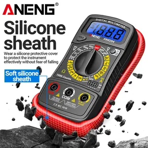 ANENG AN8204 Digital Multimeter - LCD Backlight Multi-Function Electrical Measuring Tool for Electricians, Measures AC/DC Voltage, DC Current, Resistance, Diode, Temperature