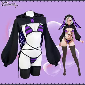 Koruraclub2026 Hottest Picks Cute Striped Bunny Suit - Soft Breathable Daily Style - Party-Ready Outfit for Cosplay & Creative Projects Clothes Costumes Womenswear Day