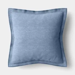 20"x20" Heathered Solid Double Flange Pillow Light Blue - Threshold