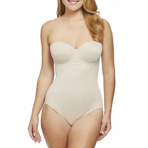 Shape Away Strapless Shaping Bodysuit Women's Shapewear Full Body Shaper Bra Bodysuit Shaper with Silicone Grip