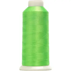 High Tenacity Polyester Embroidery Machine Thread 40WT(120D/2) 4000M Per Spool for Commercial and Domestic Embroidery Machine (Fluorescent Green-1850)