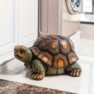 ARCH 18" Garden Turtle Statue Stool, Simulated Animal Resin Sculpture, Multi-Purpose Decorative Stool for Living Room, Balcony, Office, Garden, Courtyard & Lawn