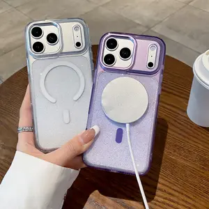 iGradient Shiny Glitter Case, Magnetic Holder Kickstand, Luxury Slim Soft Shell, Shockproof Protector for iPhone 11/12/13/15/16 Pro Max, Men & Women Fashion