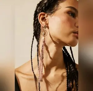 Free People Gold Unisex Bridge Dangle Earrings - Boho Costume Jewelry, Colorful Fashion Accessory for Daily Wear