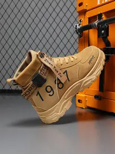 Men's Fashionable Lace Up Front Ankle Boots, Casual Comfortable Sports Running Shoes for Outdoor, Male All-match Round Toe Shoes for Daily Wear, Closed