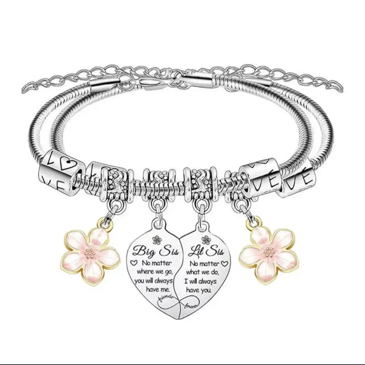 Mom Daughter Bracelets for 2 Pcs Heart Matching Bracelets for Mom and Daughter Gifts Mother’s Day Gifts from Daughters Jewelry Gift for Mother Christmas Birthday Present