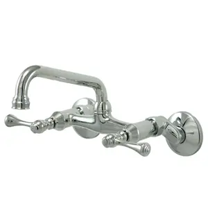 212 MAIN High Arc Kitchen Faucet, 4-Inch to 8-Inch Adjustable Center Wall Mount, Polished Chrome, High Arc Faucet