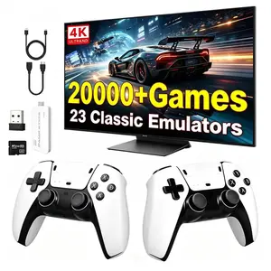 Retro Game Console, Plug and Play VideoGame Console Built in 2000 Games,10+ClassicEmulators, 4K High Definition HDMI Output for TVwith Dual Controllers Adapter Electronic Gift Set