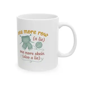 One More Row Knitting Mug | Ceramic Mug