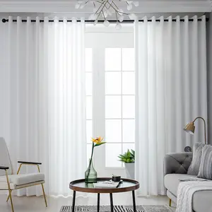 Natural Ruffled Light Filtering Curtain, Lightweight Breathable, Flax Texture, Multi-Color Options, Suitable for Living Room and Balcony, Decoration Items