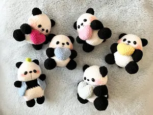 Handmade Crochet Amigurumi Cute Panda Keychain / Toys / Home decor / Collection / Gift