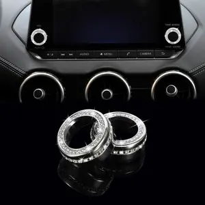 Bling Center Console Cover Compatible with Nissan Sentra 2020-2022 Volume Button Cover Trim Radio Sound Volume Knob Cover Cap AC Air Conditioner Knob Cover Bling Interior Accessories for Car