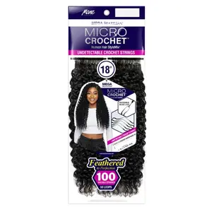 Mane Concept Mega Brazilian Micro Crochet Human Hair StyleMix Strings Braid - MBMC103 FEATHER WATER WAVE 18"